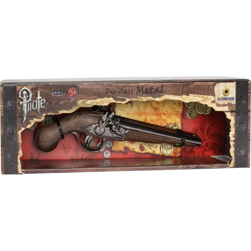 Žaislinis metalinis piratų pistoletas Pulio modelis 15541/0 su tikrovišku dizainu