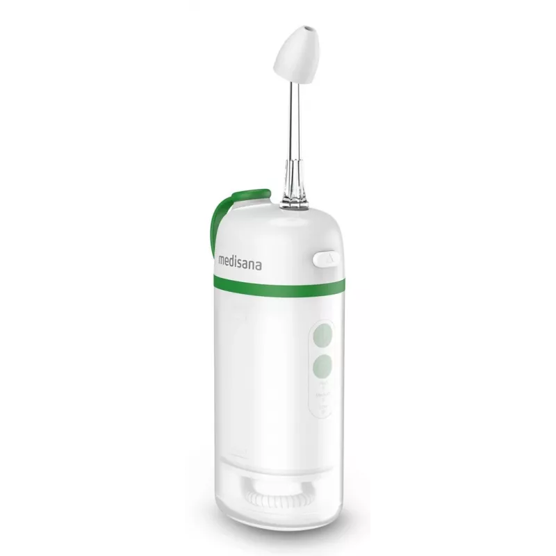 Belaidis burnos irigatorius Medisana NI 200 — 0,15 L vandens bakelis, 3 programos, USB‑C, 1400 mAh