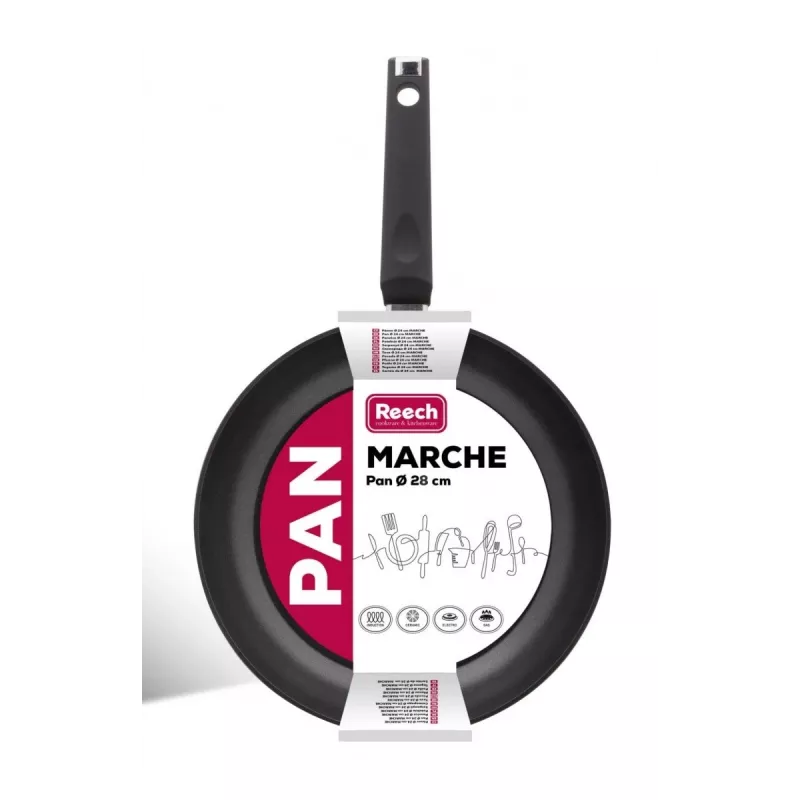 Aliuminio keptuvė su nepridegančia danga LP1003 MARCHE 28 cm juoda
