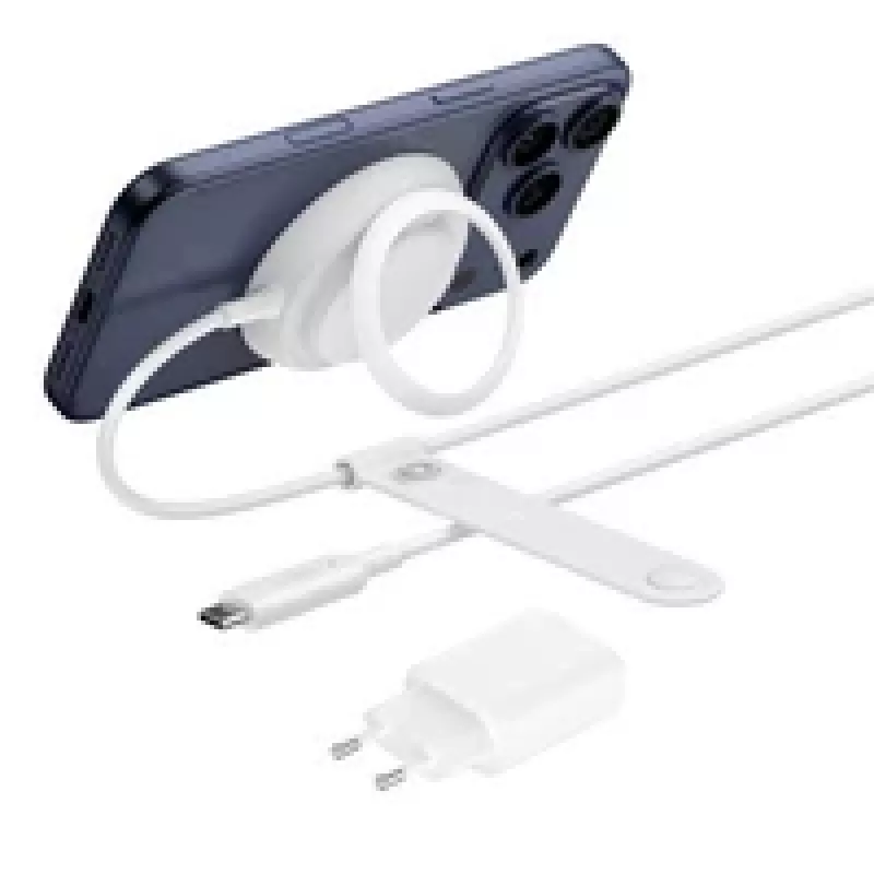 Belaidis išmaniojo telefono įkroviklis Belkin WIA014kqWH – vidaus USB maitinimas, baltas