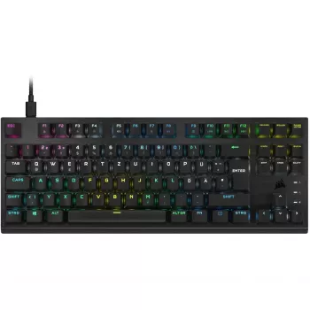 Corsair K60 PRO - pilno dydžio (100%) - USB - optomechaniniai klavišų jungikliai - QWERTY - RGB-LED - juoda (CH-911D01A-DE)