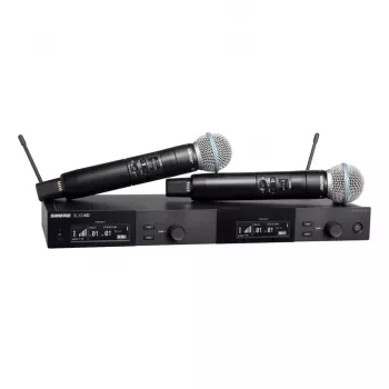 Shure SLXD24DE/B58-G59 - dviguba skaitmeninė belaidė sistema su dviem siųstuvais / rankiniais mikrofonais (470 - 514 MHz)
