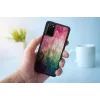 Telefono dėklas iKins Samsung Galaxy S20+ — vandens gėlių dizainas, juodas