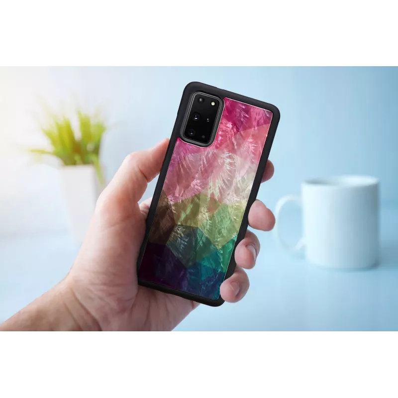Telefono dėklas iKins Samsung Galaxy S20+ — vandens gėlių dizainas, juodas