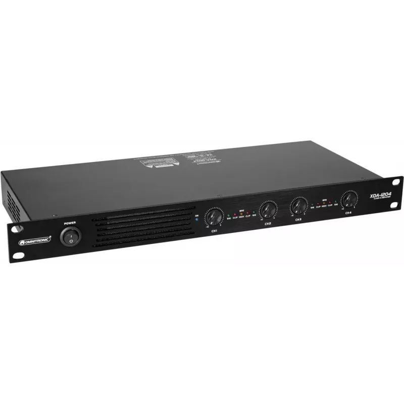 4 kanalų D klasės stiprintuvas Omnitronic XDA-1204 1200W RMS