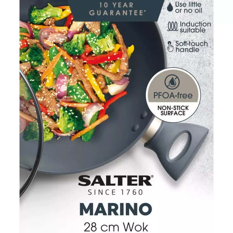Wok keptuvė Salter BW12267EU7 28 cm nelimpanti, tinkama indukcijai