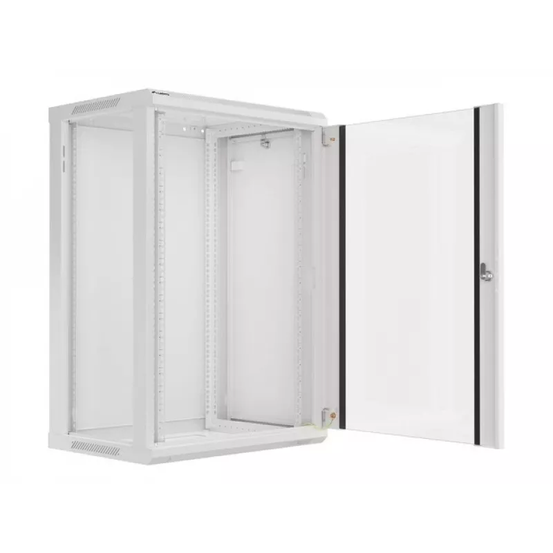 Lanberg ant sienos montuojama instaliacinė spinta 19'' 18U 600x450mm pilka (stiklinės durys)