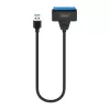 SAVIO SATA į USB 3.1 Gen 1 sąsajos kabelis AK-68, SATA lizdas į USB-A kištuką, 5 Gbit/s, 0,25 m, juodas