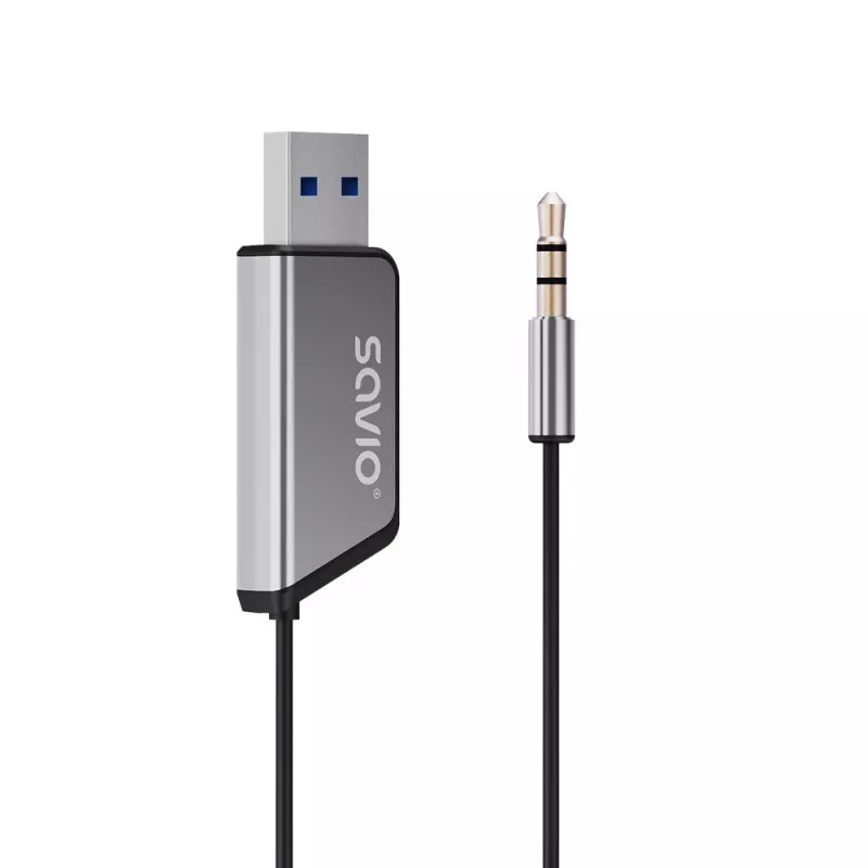 Savio TR-16 siųstuvas AUX adapteris su laisvų rankų funkcija, Bluetooth 5.3, Google Assistant/Siri