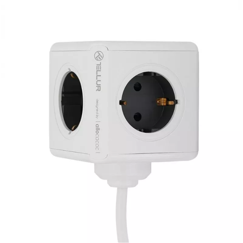 Maitinimo šakotuvas Tellur Power Cube Extended 4 lizdai 2 USB prievadai