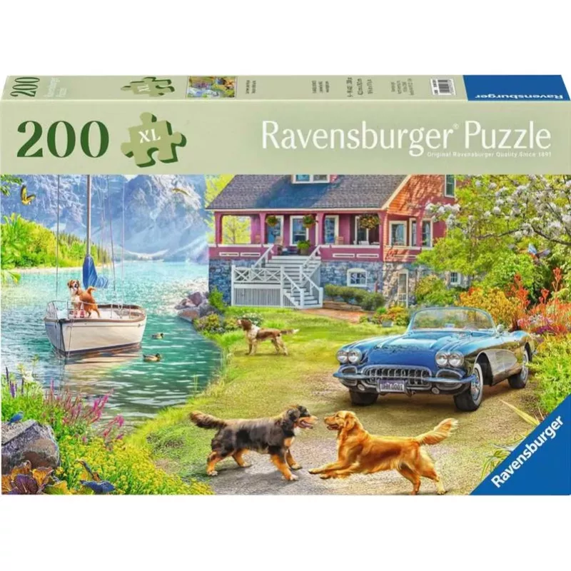 Dėlionė Ravensburger Feel Well & Puzzle – Vasarnamis prie ežero, 200 dalių