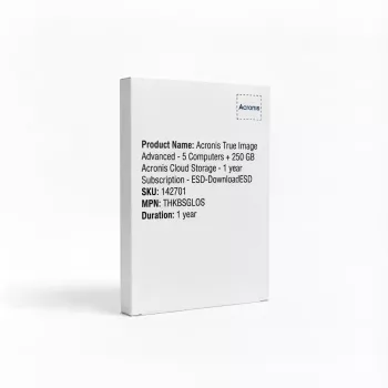 Acronis True Image Advanced - 5 Computers + 250 GB Acronis Cloud Storage - 1 year Subscription - ESD-DownloadESD