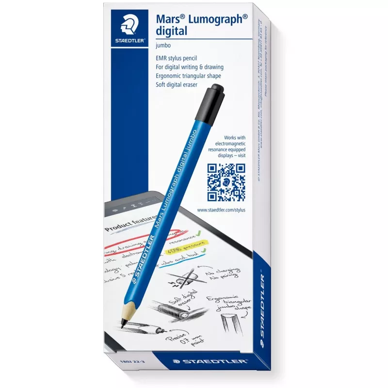 Grafitiniai pieštukai Staedtler Mars Lumograph digital Jumbo, PEFC sertifikuoti, 5 šerdelės