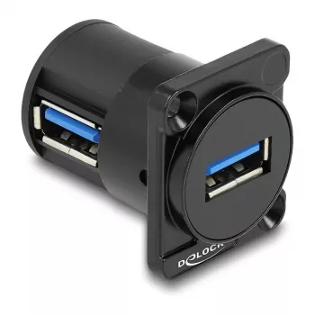 DeLOCK D tipo modulis USB 2.0 Type-A jungtis moteriška į moterišką 90° kampu