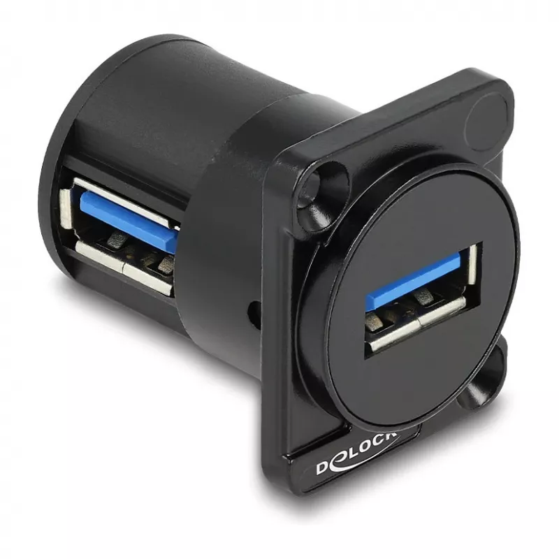 DeLOCK D tipo modulis USB 2.0 Type-A jungtis moteriška į moterišką 90° kampu