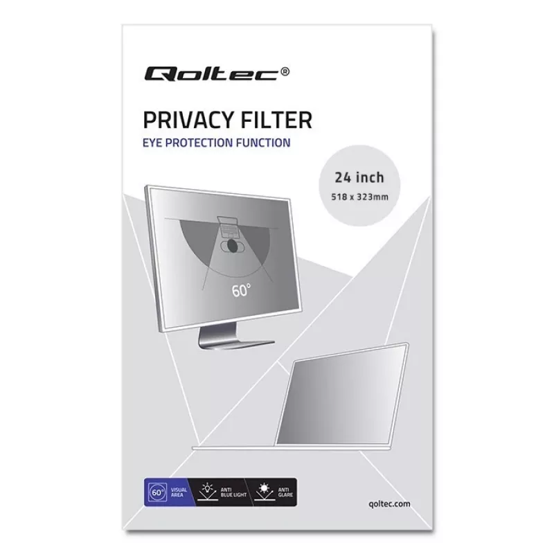 Privatumo filtras Qoltec 51061 61 cm (24 col.) monitoriui