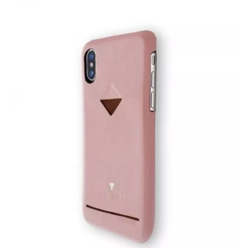 Telefono galinis dangtelis VixFox, skirtas iPhone XSMAX, su kortelių lizdu, rožinis