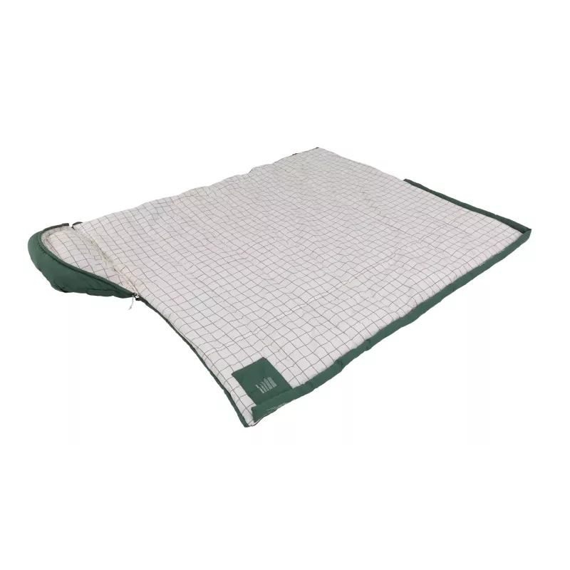 Miegmaišis Outwell Camper Prime pusiau stačiakampis 900×2350 mm, maks. naudotojo ūgis 200 cm, medvilnė/poliesteris, žalia