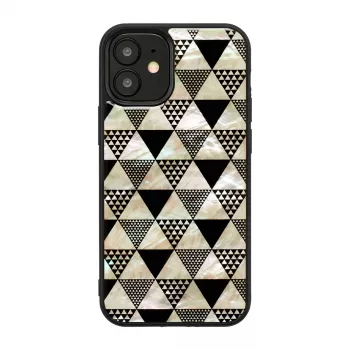 Apsauginis telefono dėklas iKins, skirtas Apple iPhone 12 mini, piramidės tekstūra, juodas