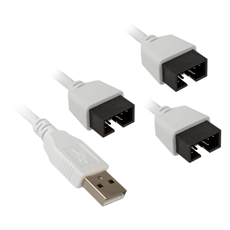 USB šakotuvas Lian Li PW-U2TPAW Type A kištukas 1 į 3 IDC 9 kontaktų