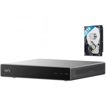 Tinklo vaizdo registratorius Eufy S4 — 8 kanalų NVR, 4K (3840x2160), 2 TB HDD, išplečiamas iki 16 TB, juoda/pilka
