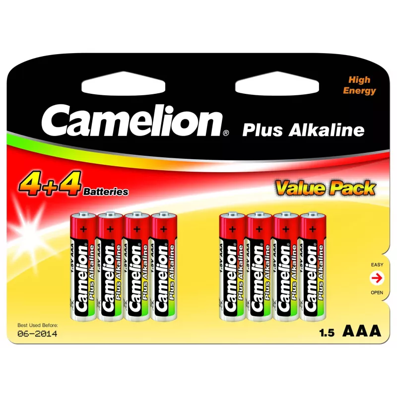 Šarminės AAA (LR03) baterijos CAMELION 11044803 — pakuotė po 8, vienkartinės