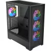 PC korpusas Silentware Core 100 A-RGB Juoda — modelis CORE100Juoda, A-RGB apšvietimas, vidutinio bokšto formos faktorius