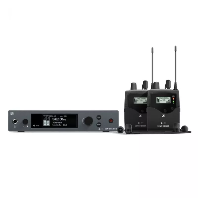 Sennheiser EW IEM G4-twin-A1 - garso grįžtamojo ryšio rinkinys su dviem imtuvais (scenos klausymui) 470-516 MHz