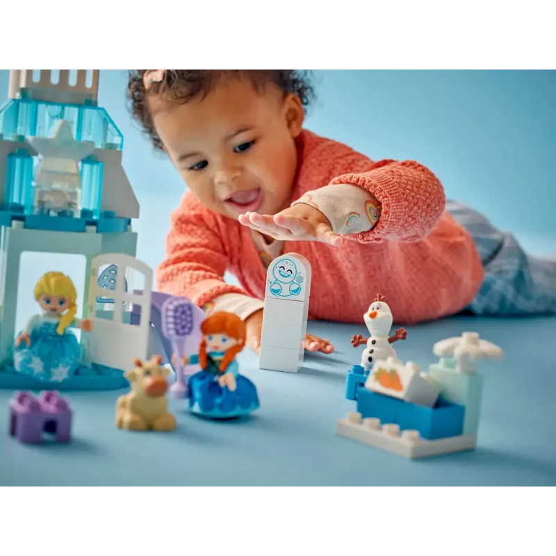 Konstrukcinis žaislas LEGO DUPLO 10455 Disney Anna ir Elsa ledo rūmų vakarėlis — DUPLO rinkinys, 54 dalys, 4 minifigūrėlės, amžius 2+