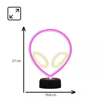 Stalinė lempa MANTA SNL86PK Style Neon Lights UFO Pink – dekoratyvinė neoninio stiliaus rožinė lempa
