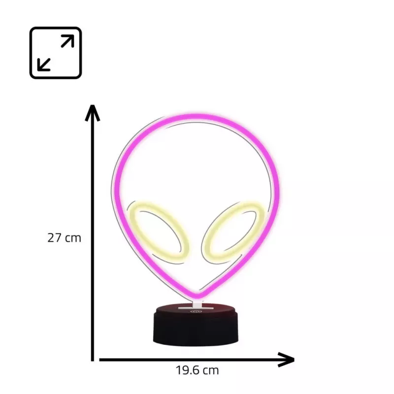 Stalinė lempa MANTA SNL86PK Style Neon Lights UFO Pink – dekoratyvinė neoninio stiliaus rožinė lempa