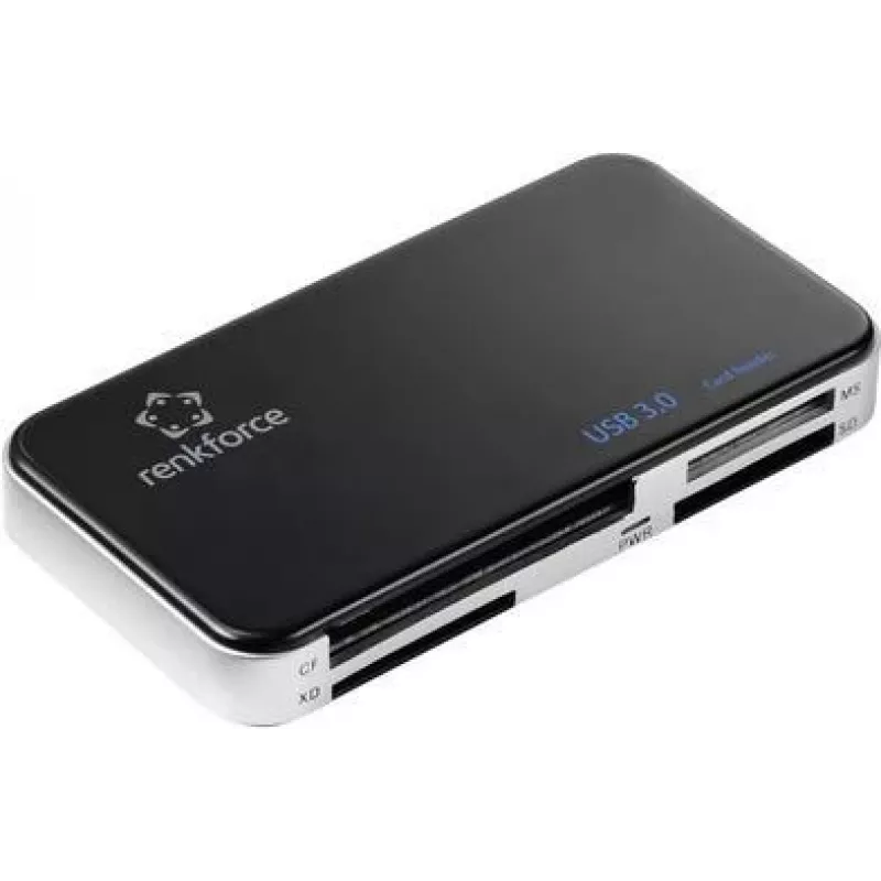 Renkforce RF-PCR-350 išorinis USB 3.0 kortelių skaitytuvas, juodas (RF-5173664)