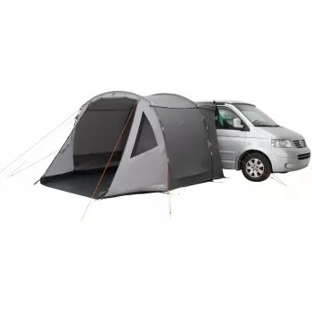 Drive-away tentas easy camp Eidfjord Pilka — standus rėmas, 3400×3100×2100 mm, 3 m atsparus vandeniui