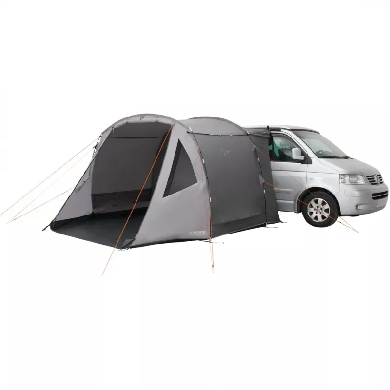 Drive-away tentas easy camp Eidfjord Pilka — standus rėmas, 3400×3100×2100 mm, 3 m atsparus vandeniui