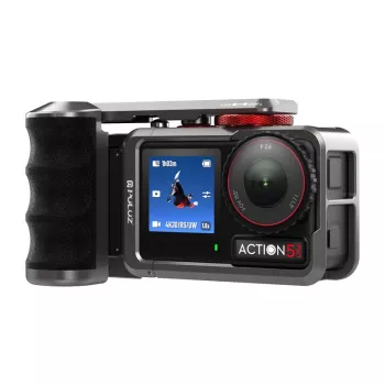 Metalinis apsauginis dėklas su Puluz rankena, skirtas DJI Osmo Action 5 Pro / Action 4 / Action 3