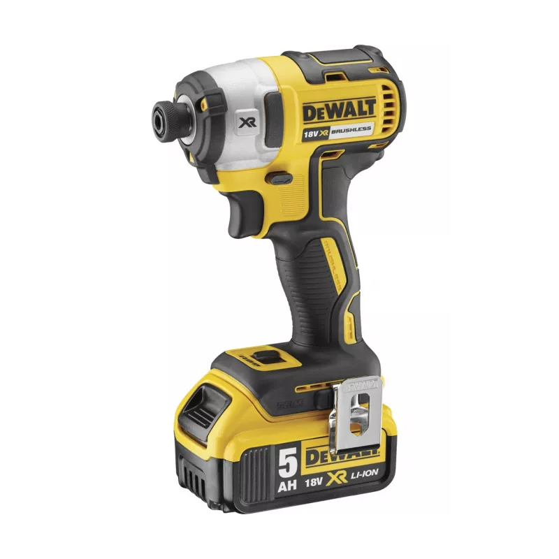 Smūginis suktuvas DeWALT DCF887P2-QW 1/4 colio pavara, 18V Li‑Ion 5Ah, 205 N·m, 3250 RPM, 2 baterijos, įkroviklis, dėklas