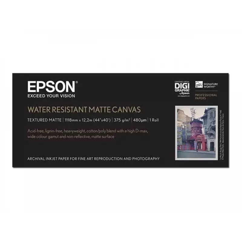 Epson WaterResistant Matte Canvas Roll, 44 col. x 12,2 m, 375 g/m²