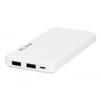 Nešiojamasis įkroviklis, išorinė baterija BLOW PB10A 10000mAh (37Wh), 2x USB-A išėjimai, 22.5W bendra galia, Micro‑USB įvestis, polimerinė baterija