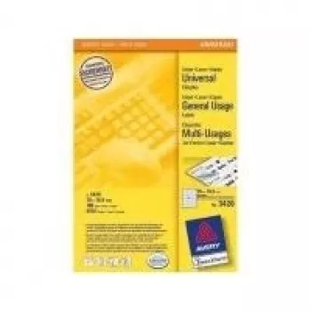 Avery Permanent Adhesive Labels, White, 70 x 16.9mm, 5100 pcs (100 Sheets x 51) (3420)