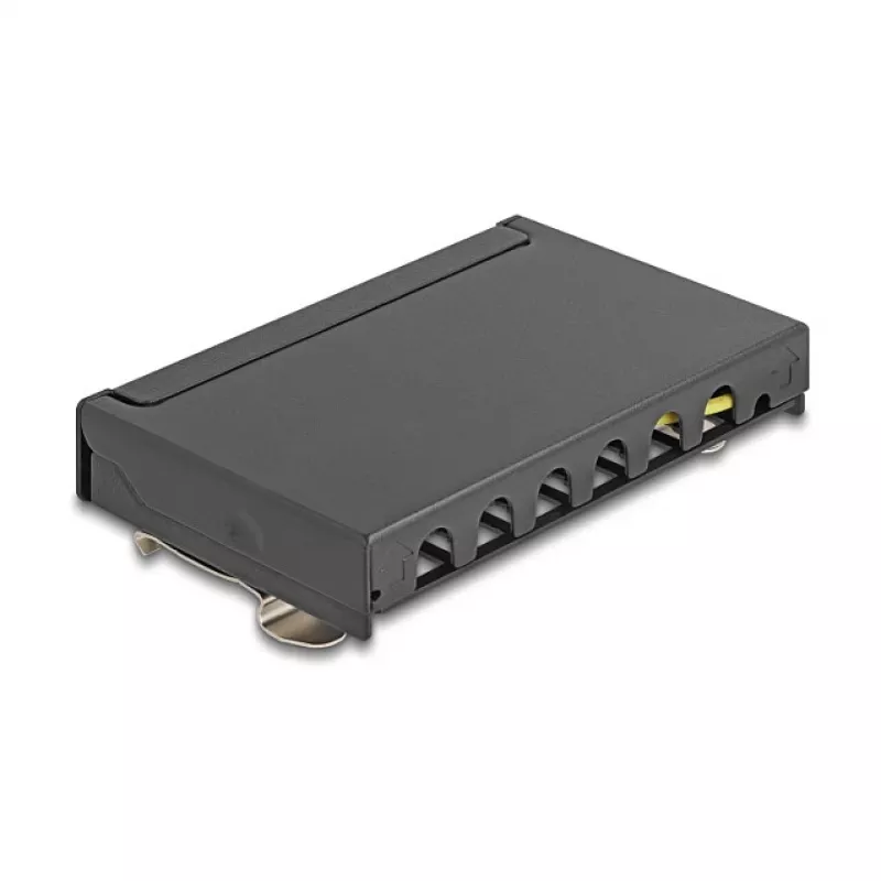 DELOCK Mini Desktop RJ45 6 prievadų Cat.6A ekranuotas skydelis, metalinis, juodas, 80×22×125 mm