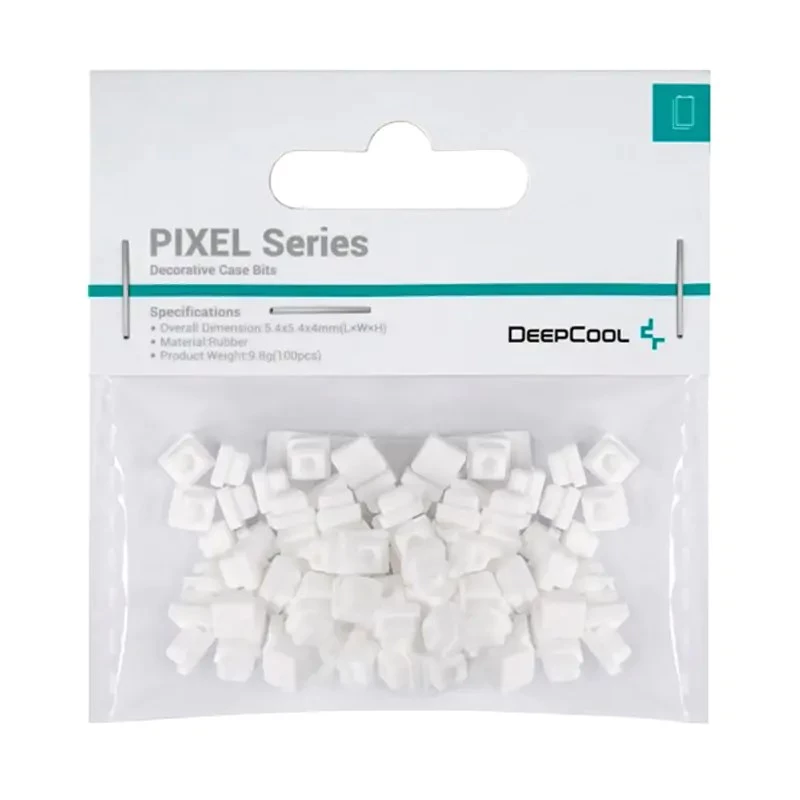 Universalūs guminiai DeepCool PIXEL — 100 vnt. lizdinėje pakuotėje, balti, bendras svoris 9,8 g