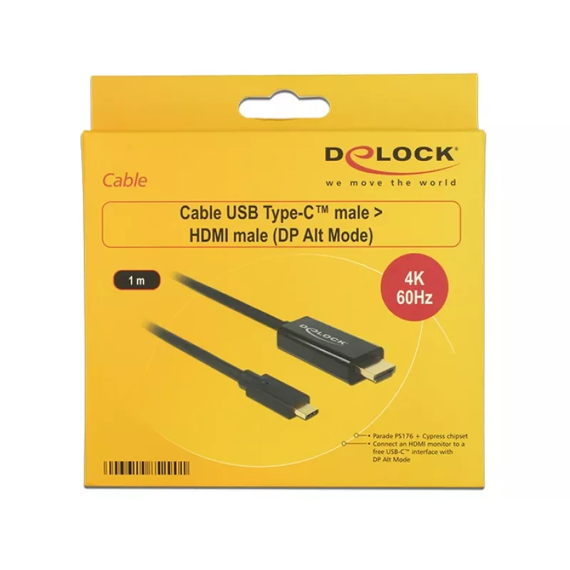 Vaizdo kabelio adapteris DeLOCK 85290 USB Type-C į HDMI 1 m juodas
