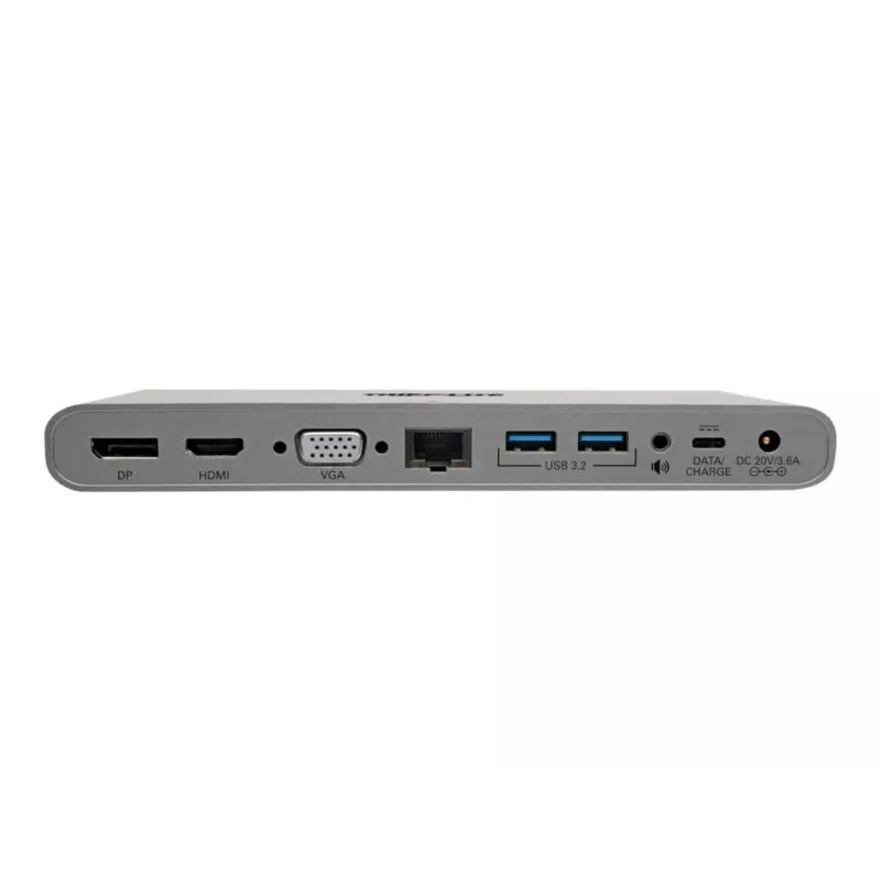Eaton Tripp Lite USB-C Dock, Triple Display - 4K HDMI/DisplayPort, VGA, USB 3.2 Gen 1, USB-A/USB-C Hub, GbE, 100W PD Charging, International Power Cables - docking station - USB-C
