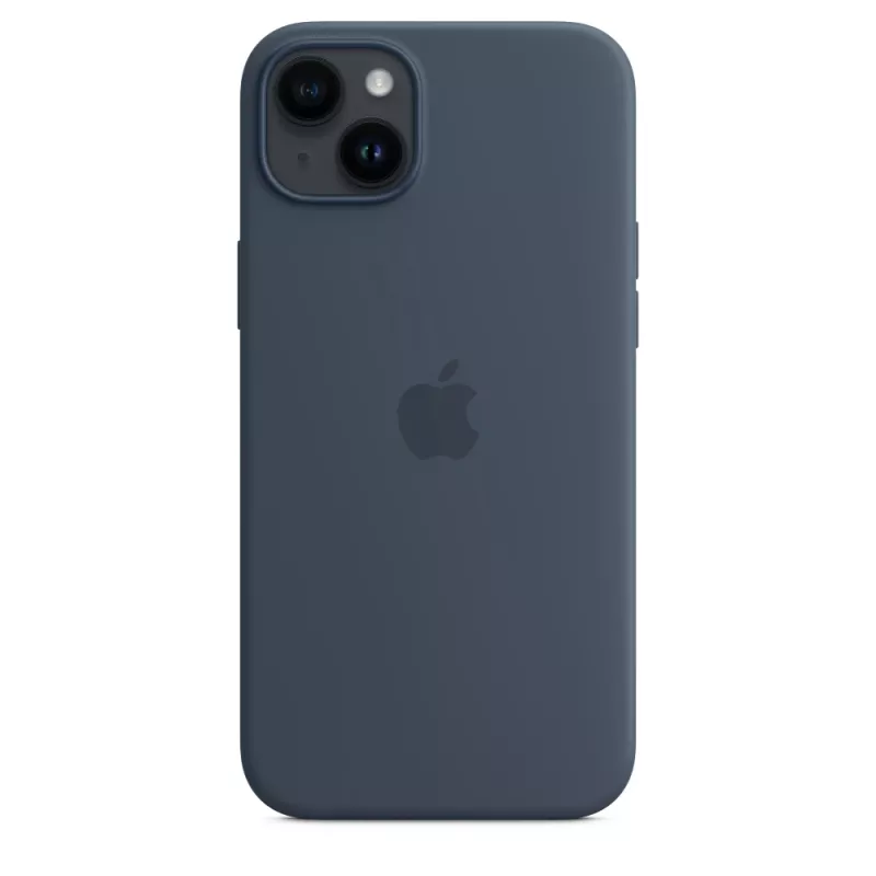 Silikoninis dėklas „Apple iPhone 14 Plus“ su „MagSafe“, audros mėlynos spalvos