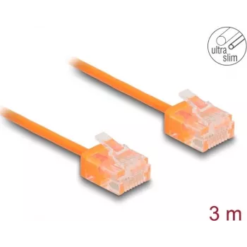 Tinklo kabelis DeLOCK RJ45 Cat.6 UTP Ultra plonas 3m oranžinis