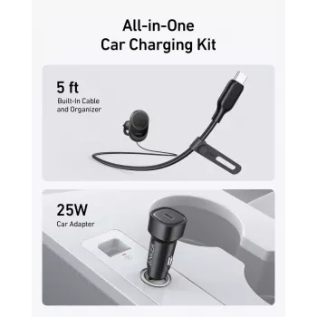 Belaidis magnetinis automobilinis įkroviklis Anker MagGo 15W — Magnetinis 15W Qi greitasis įkrovimas išmaniesiems telefonams, juodas