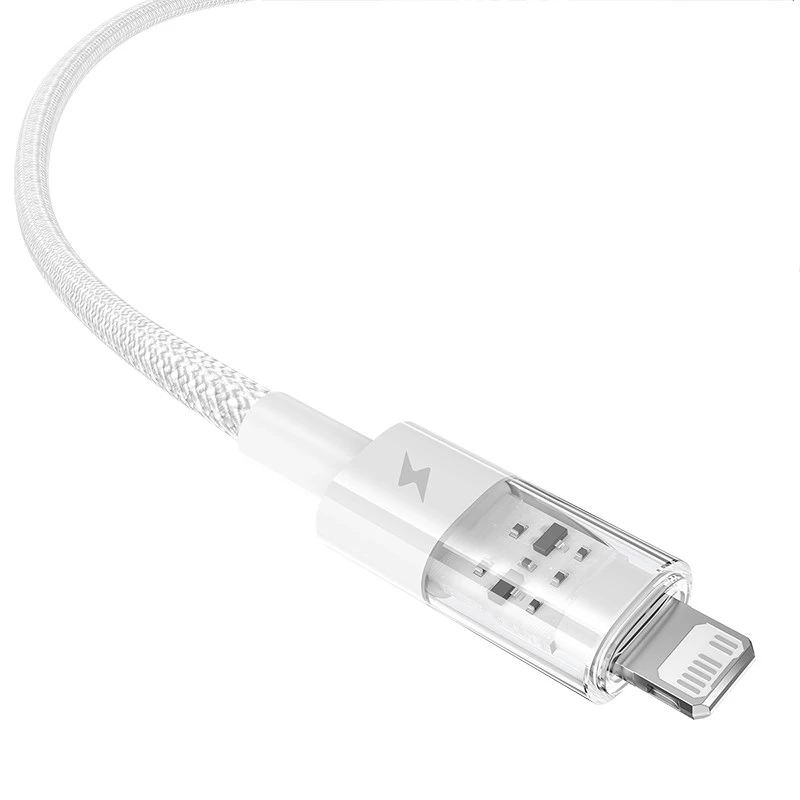 Baseus Gem USB į IP 2.4A greitojo įkrovimo kabelis 2 m Baltas