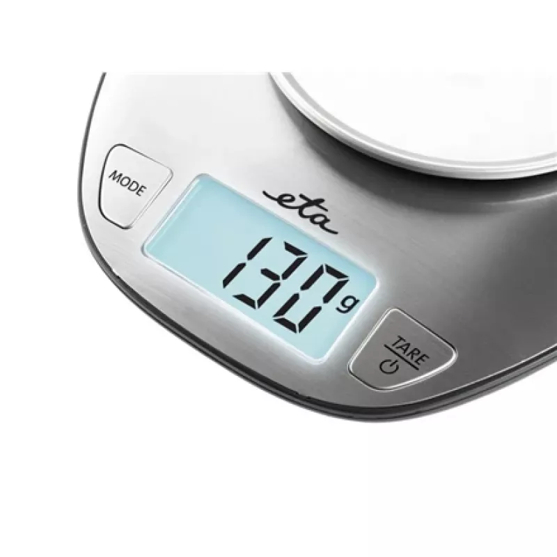 Elektroninė virtuvės svarstyklė ETA Dori nerūdijančio plieno, 5 kg talpa, 1 g tikslumas