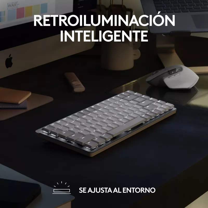 „Logitech MX Mechanical Mini“ belaidė klaviatūra be skaičių bloko, Bluetooth