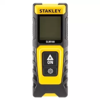Atstumo matuoklis STANLEY SLM100 — lazerinis nuotolis 30 m, kompaktiškas rankinis matavimo prietaisas